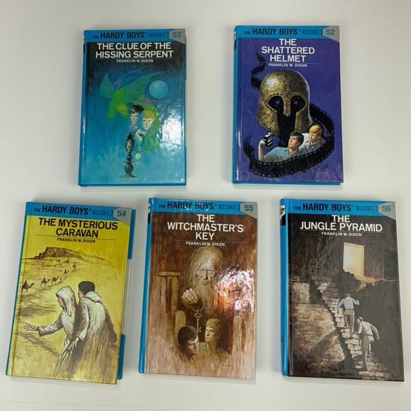The Hardy Boys Other - Hardy Boys Classic Mystery Hardcover Book Lot 52–56 Blue Spines